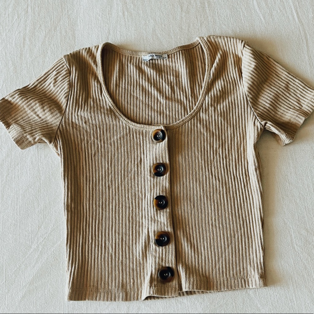 Zara cream crop top